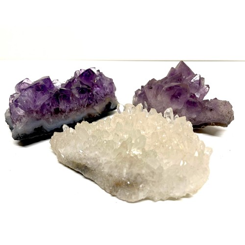 23 - THREE SAMPLES OF CRYSTAL AMETHYST