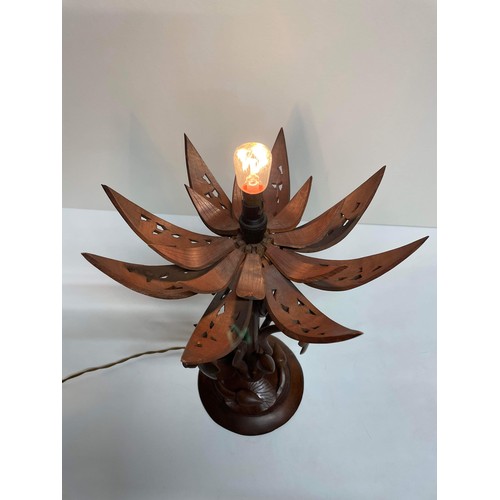 67 - CARVED TREEN SIDE LAMP SEE PICTURES