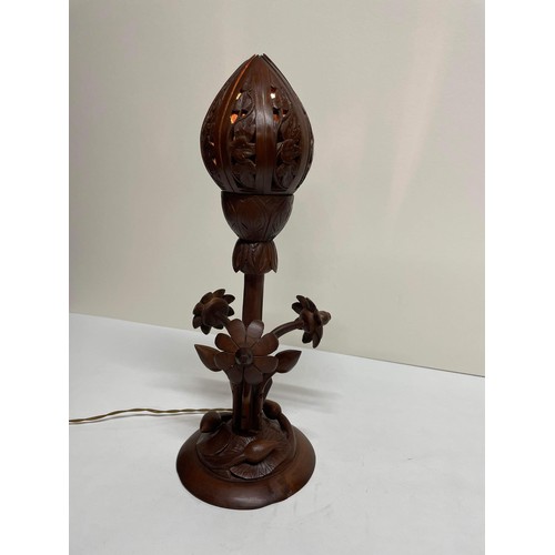 67 - CARVED TREEN SIDE LAMP SEE PICTURES