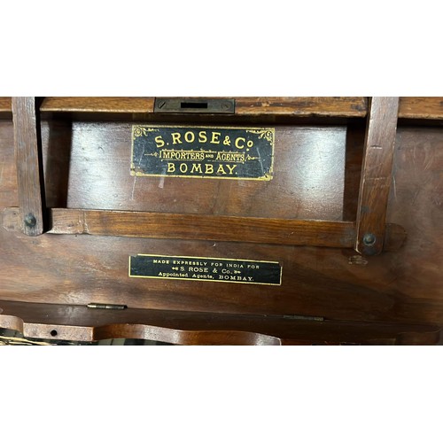 302 - WALNUT CASED S.ROSE & CO BOMBAY PORTABEL ORGAN