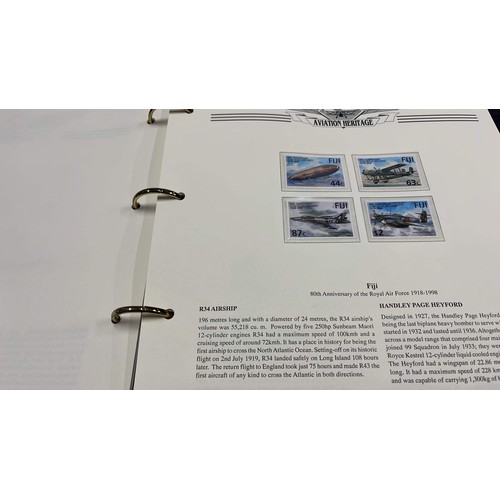 140 - FOUR AVIATION HERITAGE FOLDERS WITH STAMP COLLECTION SEE ALL PICTURES