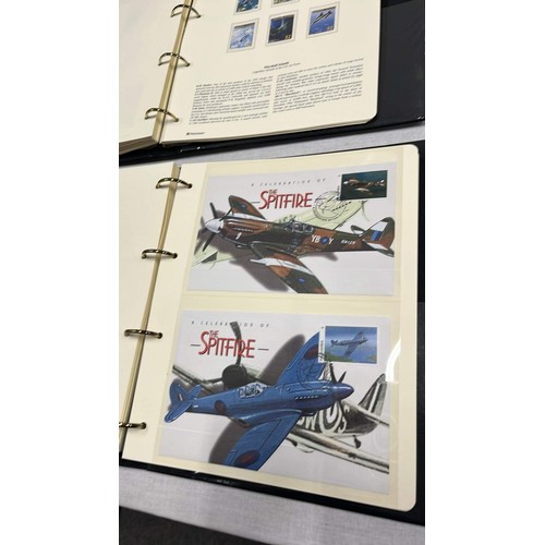 140 - FOUR AVIATION HERITAGE FOLDERS WITH STAMP COLLECTION SEE ALL PICTURES