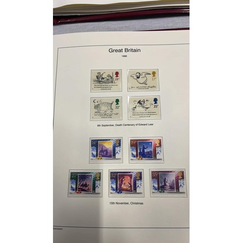 148 - FIVE RED FOLDERS OF THE GREAT BRITAIN STAMP COLLECTION SEE ALL PICTURES