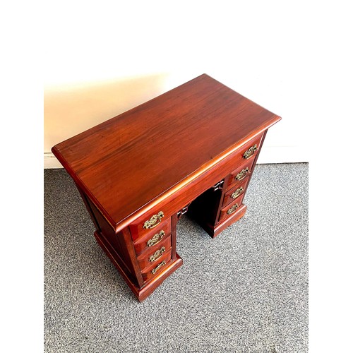 193 - MAHOGANY TWIN PED OFFICE DESK