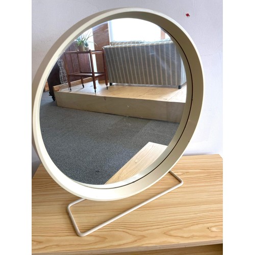 282 - RETRO ROUND VANITY MIRROR ON STAND