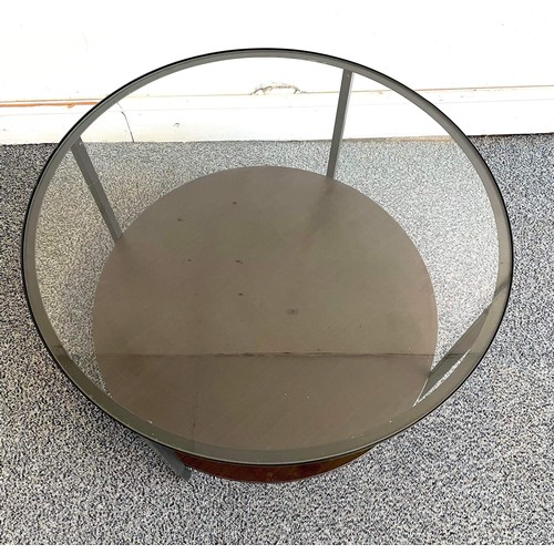 276 - ROUND GLASS TOP COFFEE TABLE