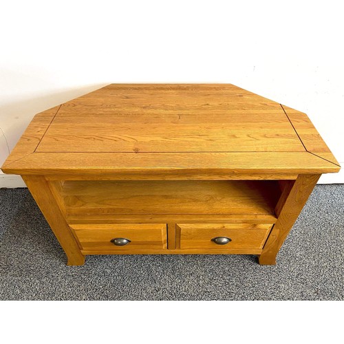 252 - SOLID OAK TV UNIT