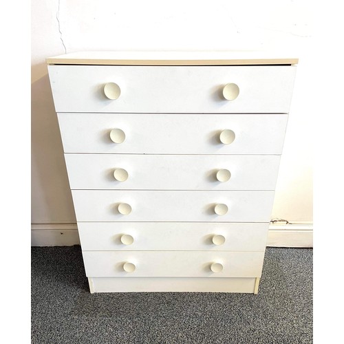 260 - WHITE SIX DRAWER CHEST