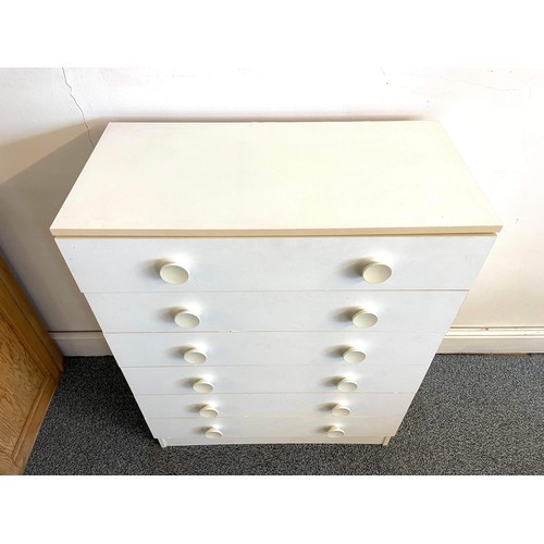 260 - WHITE SIX DRAWER CHEST