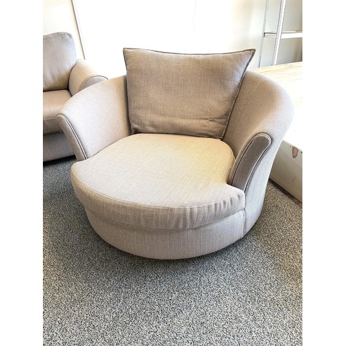 291 - GREY L SHAPE SOFA AND CUDDLE CHAIR SET