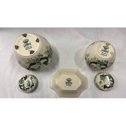 170 - 3 Pc OF GREEN MASONS TABLE WARE