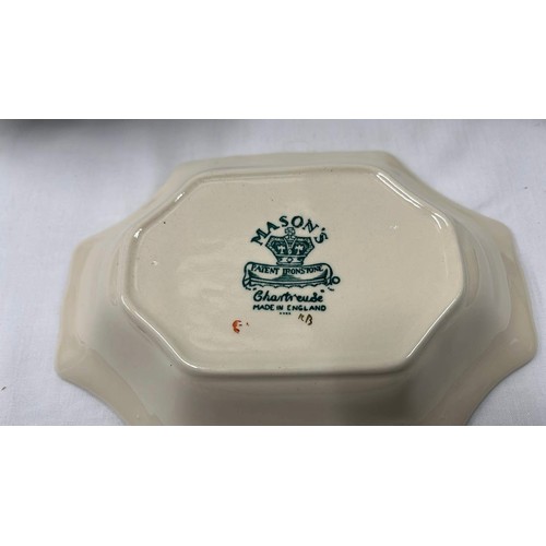 170 - 3 Pc OF GREEN MASONS TABLE WARE