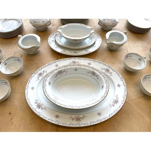 345 - 83 Pc NORITAKE CHINA LARGE TABLE WARE DINNER SET / JAPAN 6305 BARTON