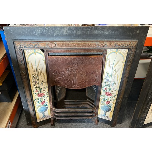 317 - CAST METAL AND TILED FIRE INSERT / FOR RESTORATION