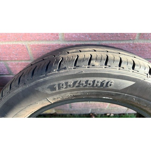 383 - THREE MIXED TYRES AND 2 X RIMS SEE ALL PICTURES FOR SIZES AND CONDITION