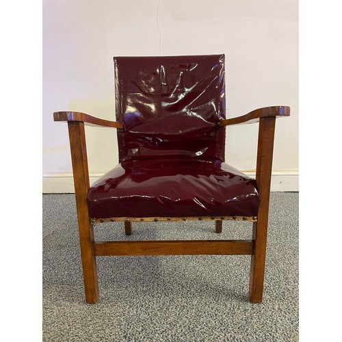 507 - WOODEN FRAMED CLUB ARM CHAIR