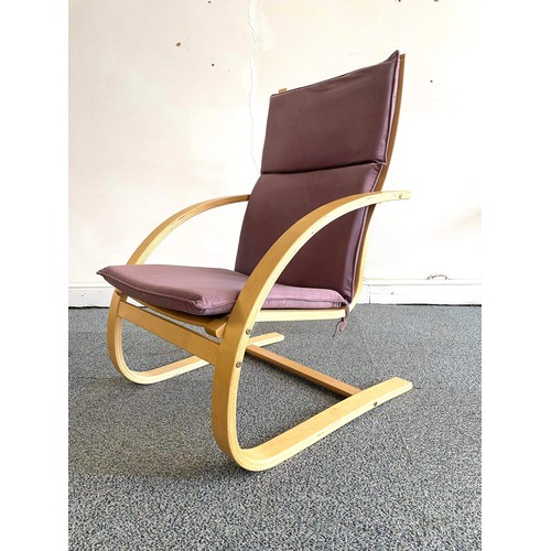 504 - WOODEN SPRING FRAMED ARM CHAIR