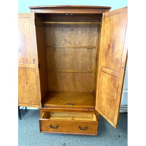 498 - PINE TWO DOOR WARDROBE WITH DRAWER