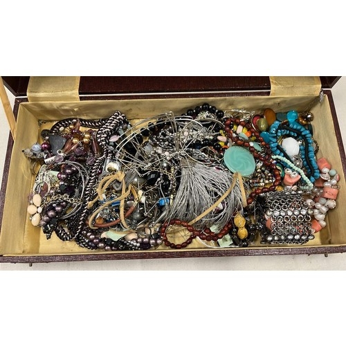 595 - BOX WITH COSTUME JEWELLERY