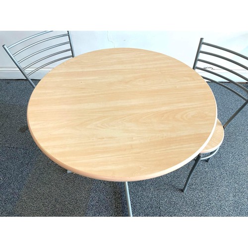 544 - ROUND TABLE AND TWO CHAIRS