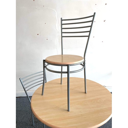 544 - ROUND TABLE AND TWO CHAIRS