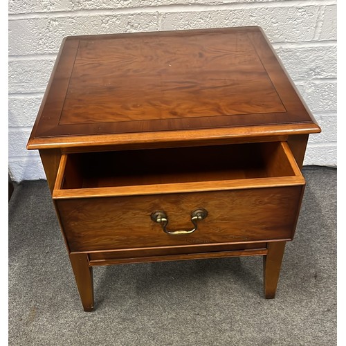 504 - WALNUT SIDE TABLE WITH DRAWER BY BRADLEY