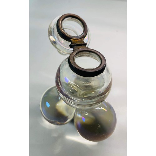 2 - GLASS BOBBLE INK WELL