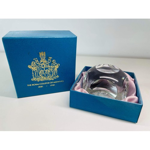 3 - THE ROYAL COLLAGE OF MIDWIVES 1881-1981 BOXED PAPER WEIGHT