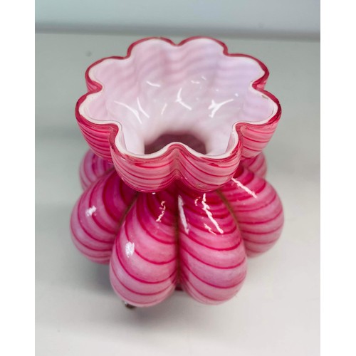 4 - PINK GLASS DUMP VASE