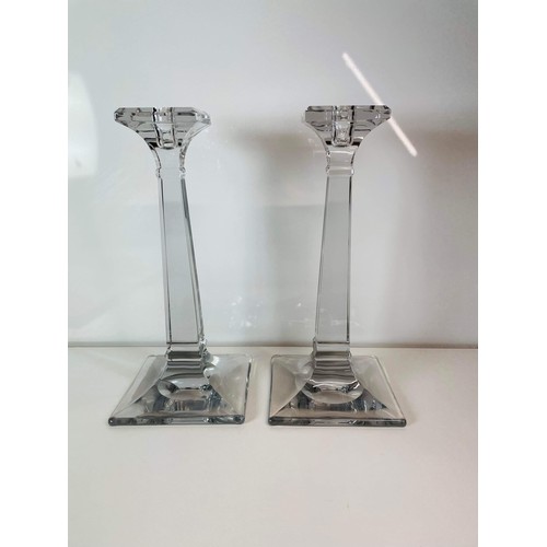 10 - HEISEY GLASS ARISTOCRAT CLEAR ( LINE 21 ) CANDLE STICK HOLDERS CIRCA 1909-1930