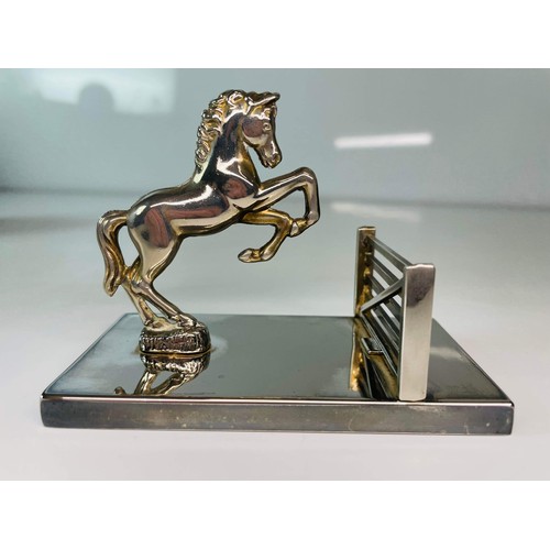 20 - SILVER PLATED METAL SEBA HORSE JUMP LETTER RACK