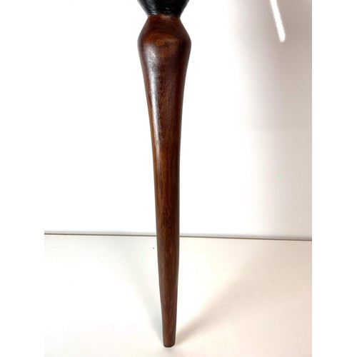 62 - LARGE AFRICAN TRIBAL HAND CARVED STICK WALKING CANE / KNOB KERRIE EBONIES TEAK HARDWOOD