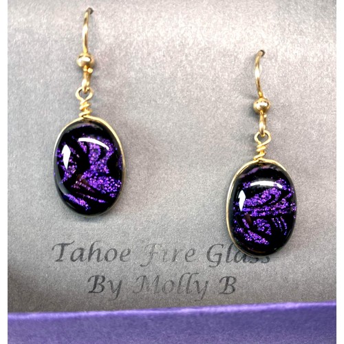 145 - TAHOE FIRE GLASS BY MOLLY B EARRINGS