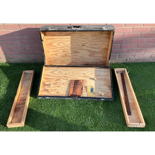 529 - LARGE WOODEN CARPENTERS TOOL CHEST