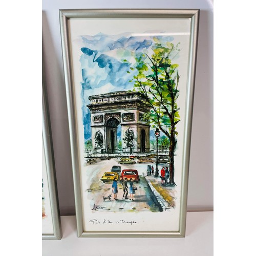 585 - TWO RETRO PRINTS OF PARIS LAND MARKS