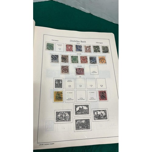 462 - GERMAN STAMP STOCK BOOK WITH A SMALL COLLECTION OF STAMPS THROUGH OUT THE BOOK SEE PICTURES OF SOME ... 