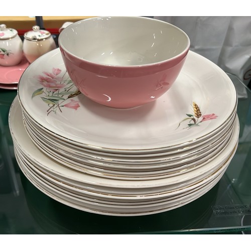 75 - 40 Pc PINK HARVEST TEA SET BY ALFRED MEAKIN SEE ALL PICTURES