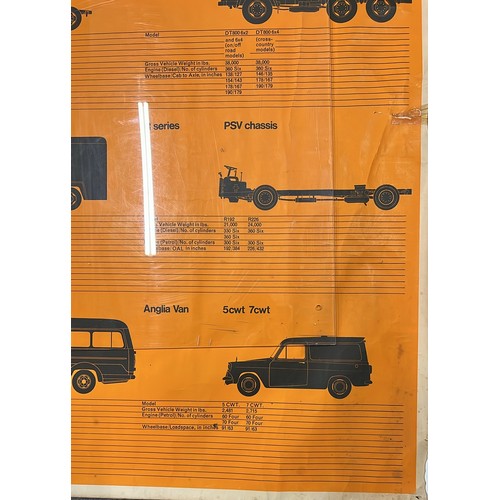 465 - ATTIC FIND VINTAGE FORD COMMERCIAL VEHICLE RANGE POSTER HAS BEEN DISPLAYED SEE ALL PICTURES FOR COND... 