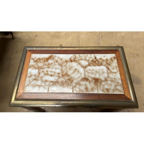 755 - BRASS EDGED COFFEE TABLE