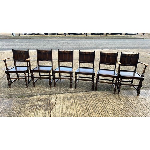 735 - SIX ERCOL OLD COLONIAL DINNING CHAIRS