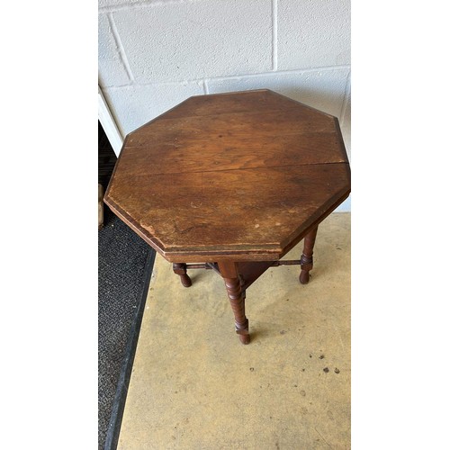 736 - EDWARDIAN HEXAGONAL SIDE TABLE