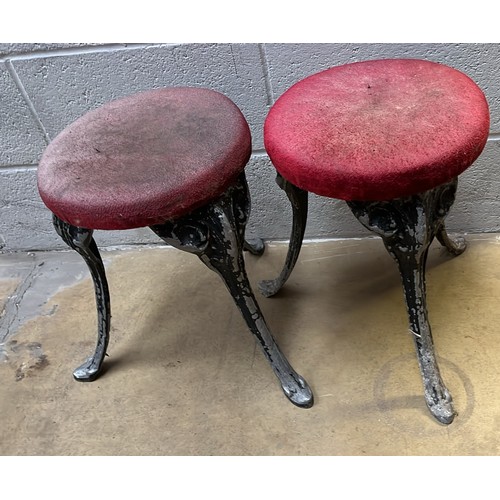 780 - TWO CAST METAL BASED STOOLS