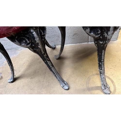 780 - TWO CAST METAL BASED STOOLS