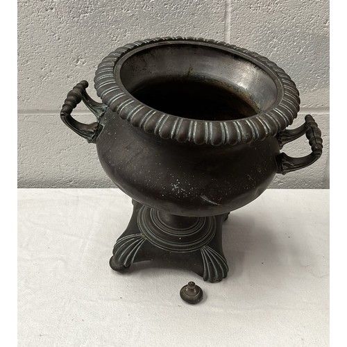 803 - LARGE METAL URN / NEEDS WORK TO FOOT