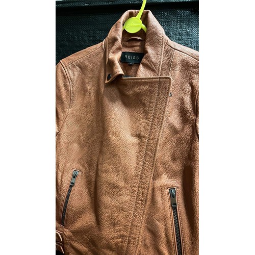 890 - LADIES LEATHER JACKET SIZE 14 MADE IN TURKY