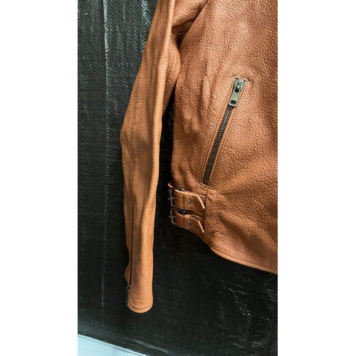 890 - LADIES LEATHER JACKET SIZE 14 MADE IN TURKY