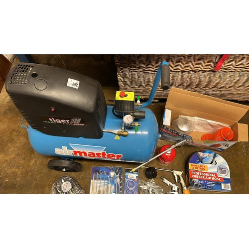 968 - UNSUED CLARK AIRMASTER COMPRESSOR WITH ASSORTED ACCESSORIES