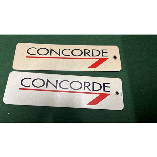 220 - TWO CONCORDE BAGGAGE LABELS