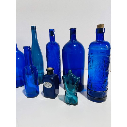 34 - BLUE GLASS BOTTLE COLLECTION