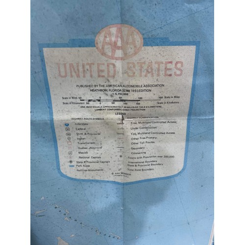 59 - UNITED STATES AAA MAP FRAMED